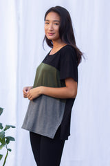 Austin Color-Block Tee (Black/Olive/Charcoal)