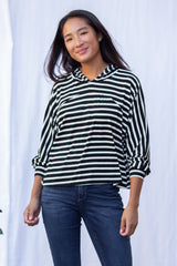 Bella Hoodie (Black Stripe)