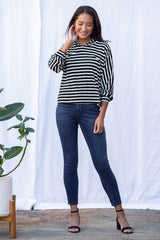 Bella Hoodie (Black Stripe)