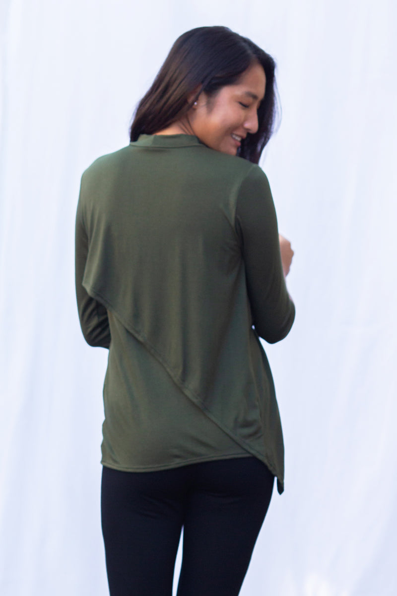 Gwen high neck top (Olive)