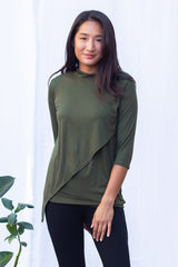 Gwen high neck top (Olive)