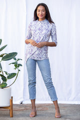 Gwen High Neck Top (Wandering Lavender) - S