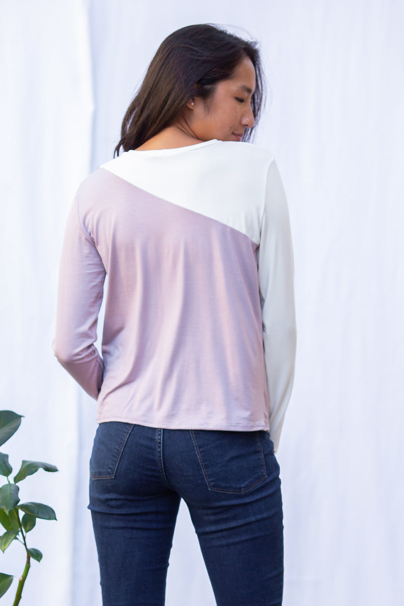 Irene Colorblock L/S (Lilac/Ivory)