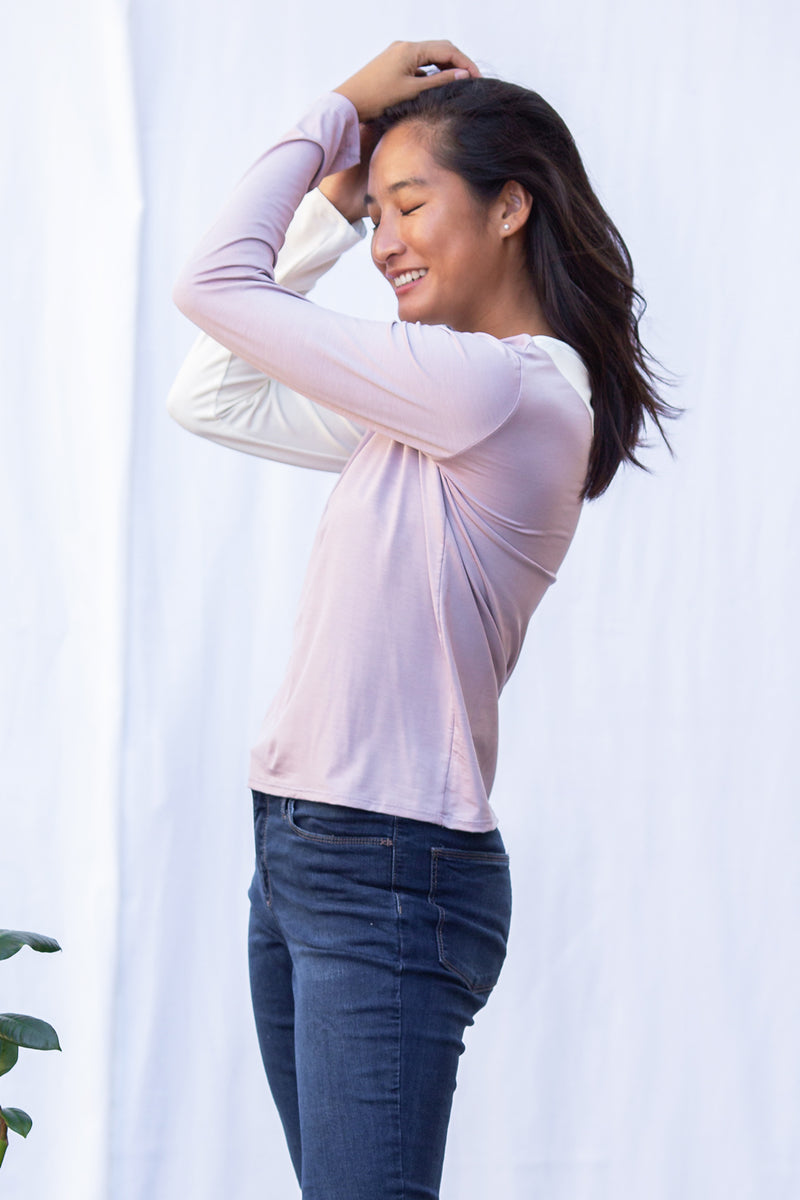 Irene Colorblock L/S (Lilac/Ivory)