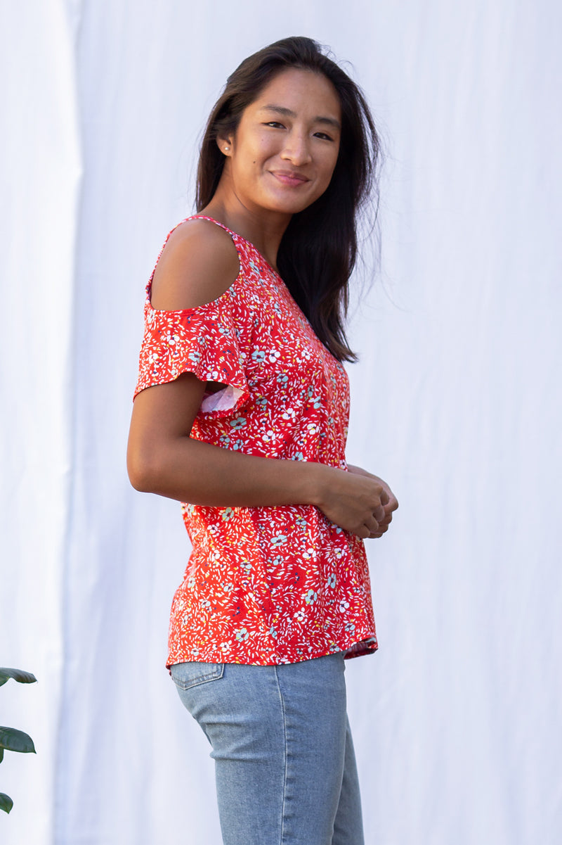 Jennifer Cold Shoulder Top (Wildflower)