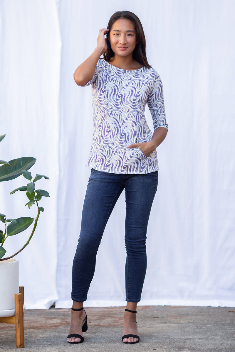 Meg Boatneck Top (Wandering Lavender)