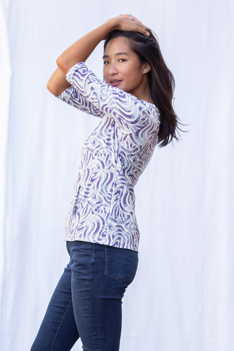 Meg Boatneck Top (Wandering Lavender)