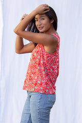 Nikki Tank Top (Wildflower Red)