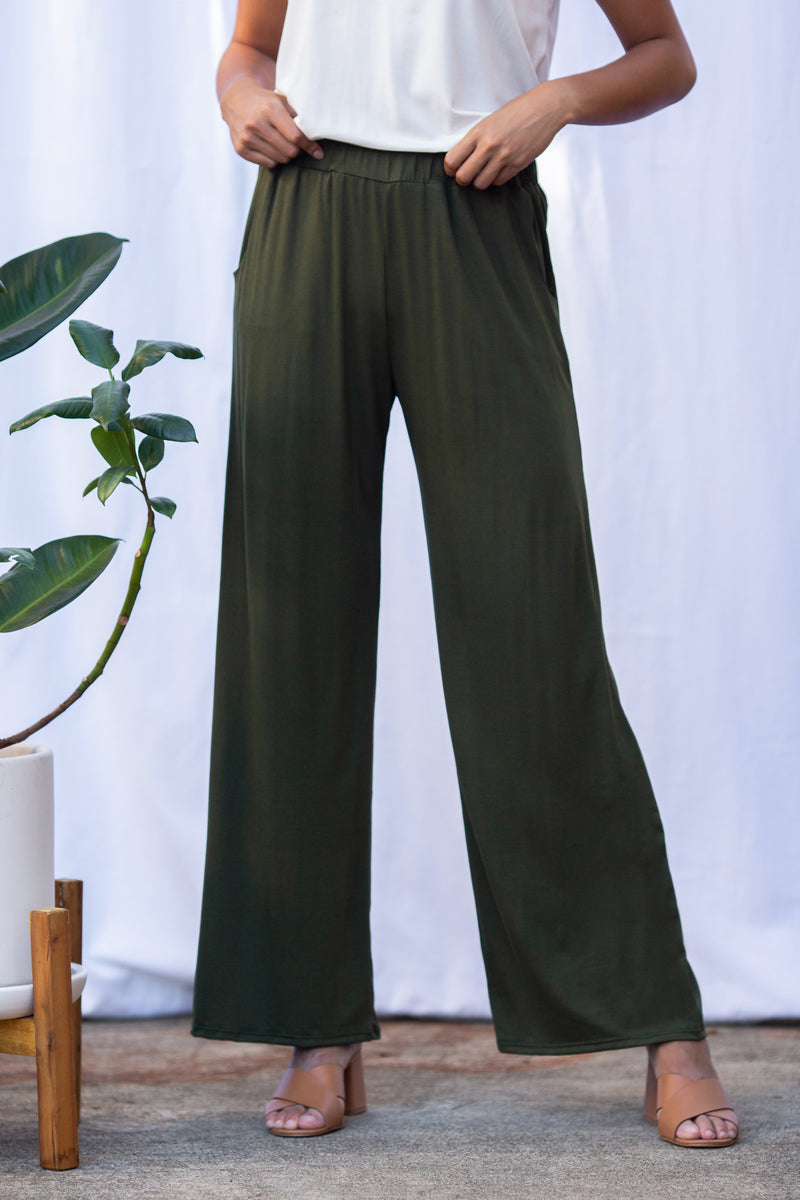 Parker High-Waist Pant (Olive)