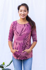 Meg Boatneck Top (Catalina Mauve) - L