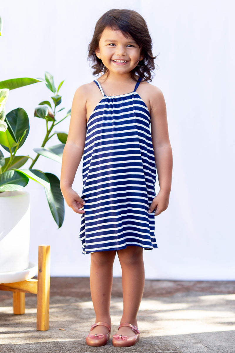 Alex Girls Dress 2.0 (Navy Stripe)