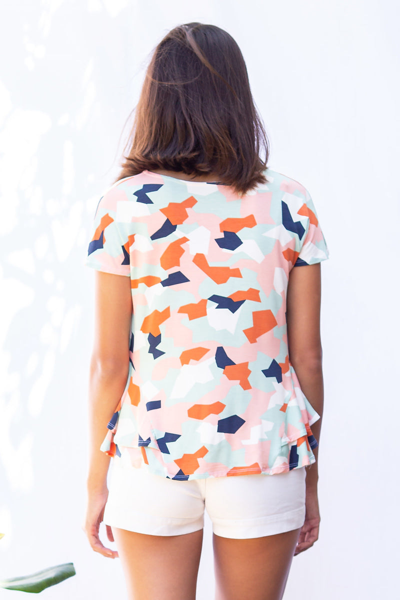 Jojo Peplum Top (Kaimana Sunset)