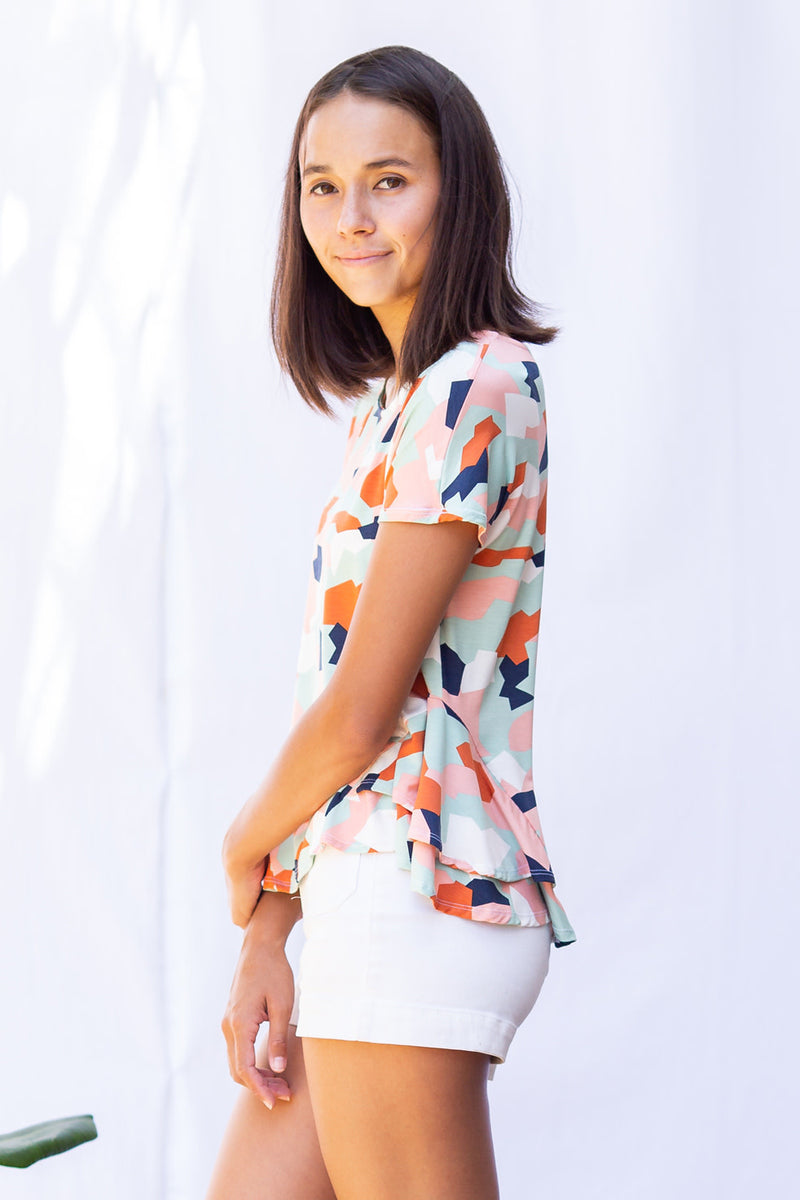 Jojo Peplum Top (Kaimana Sunset)