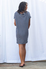 Brooke Dress (Navy Stripe)