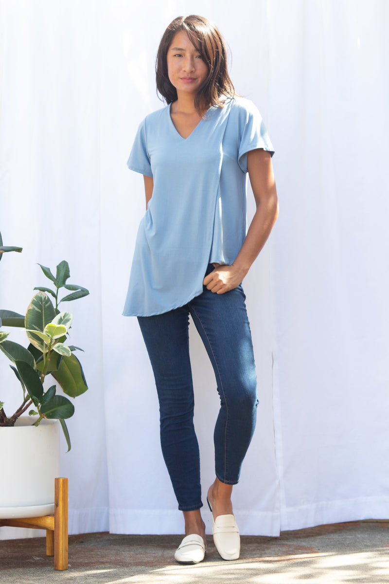 Gemma Asymmetrical Tunic (Sky Blue)