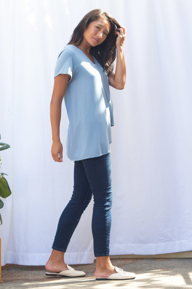 Gemma Asymmetrical Tunic (Sky Blue)