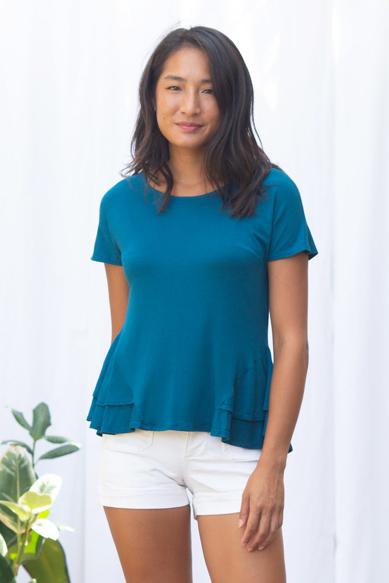 Jojo Peplum Top (Ocean) - M