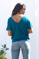 Luna Wrap Top (Ocean) - M