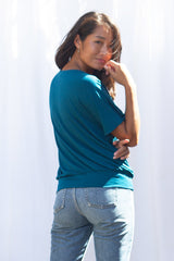 Luna Wrap Top (Ocean) - M