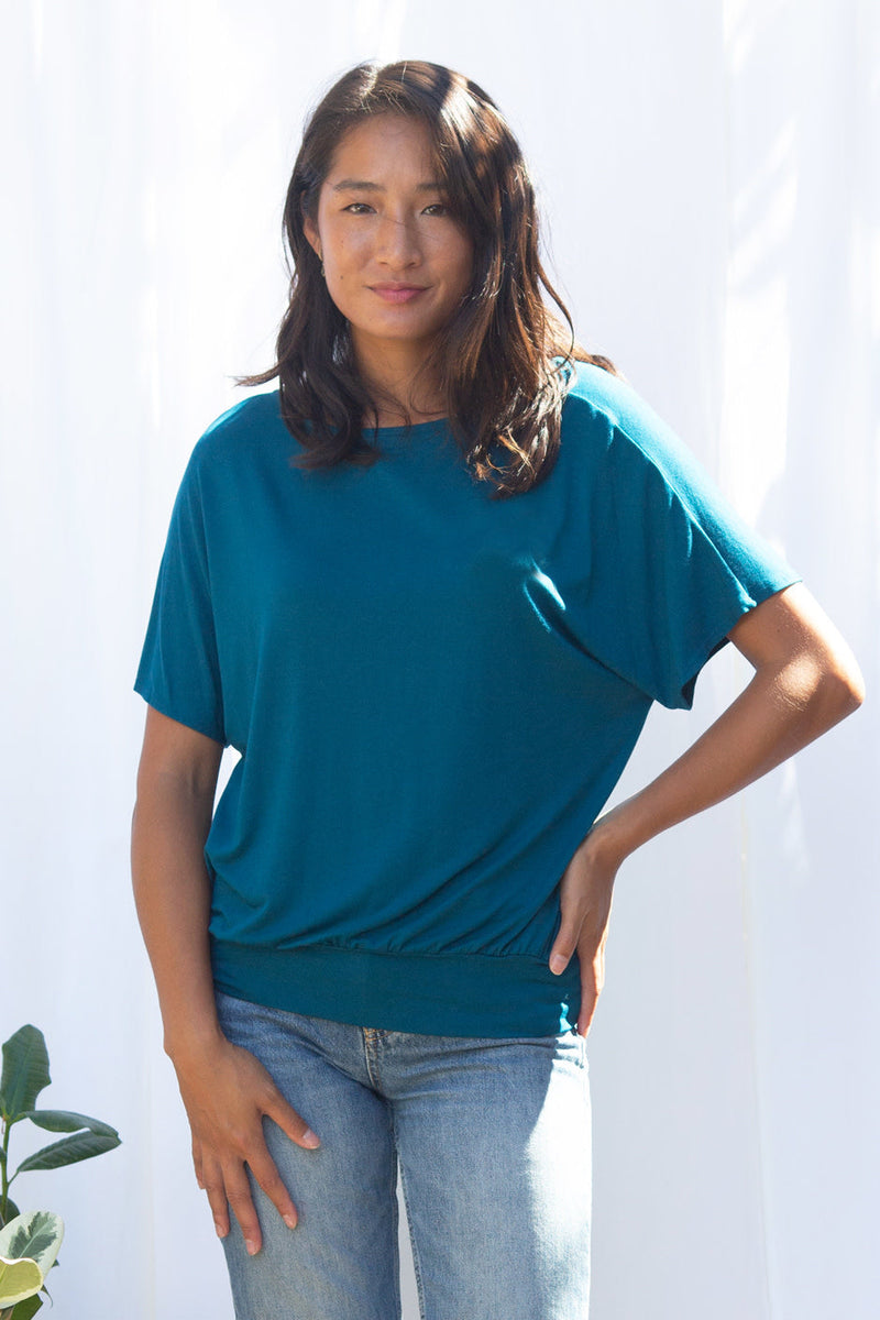 Luna Wrap Top (Ocean) - M