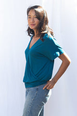 Luna Wrap Top (Ocean) - M