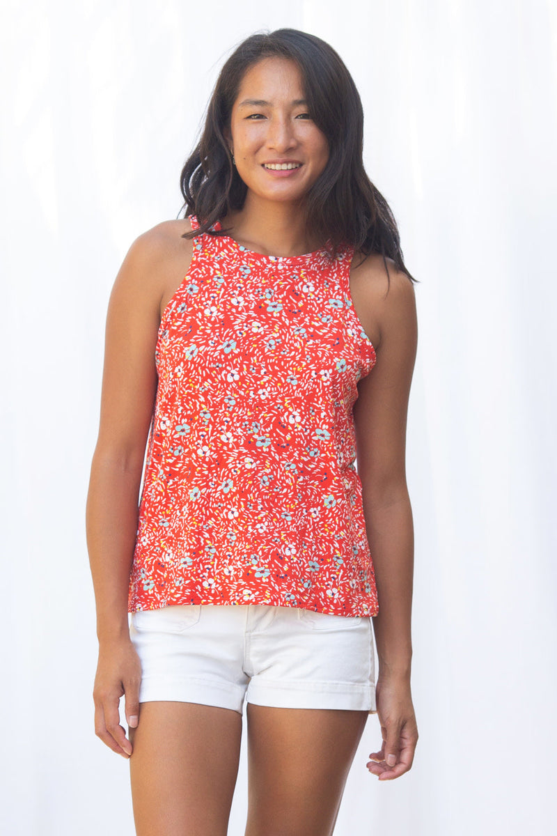 Michael Racer Tank Top (Wildflower Red) - XS – Ten Tomorrow