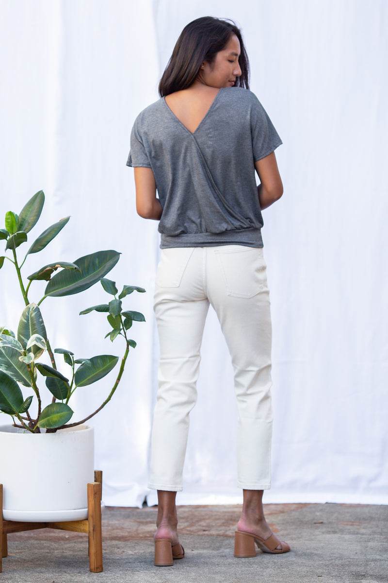 Luna Wrap Top (Charcoal)