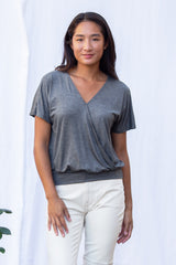 Luna Wrap Top (Charcoal)
