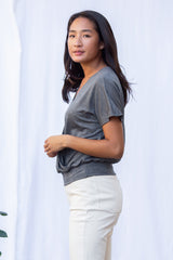 Luna Wrap Top (Charcoal)