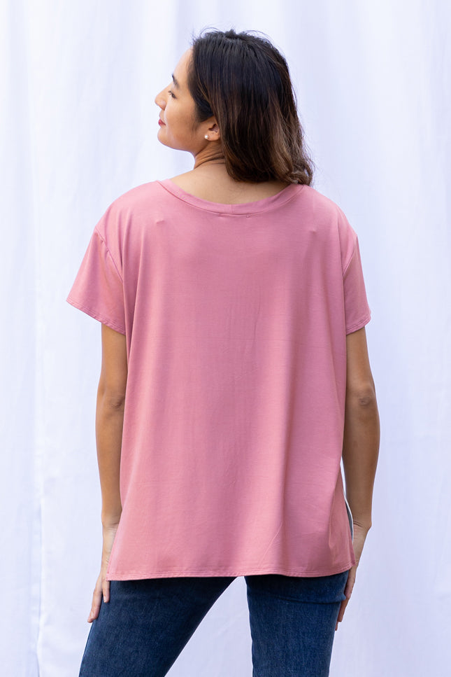Austin Colorblock Tee (Tri-Colored Desert Rose)