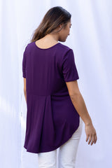 Mara Pleated Back Top (Midnight Purple)