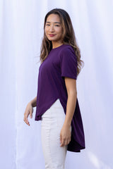 Mara Pleated Back Top (Midnight Purple)