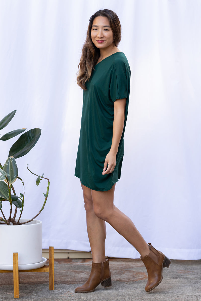 Misha One Shoulder Dress (Pine)
