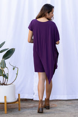 Sienna Asymmetrical Dress (Midnight Purple)