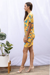 Diedre Wrap Dress (Golden Bloom)