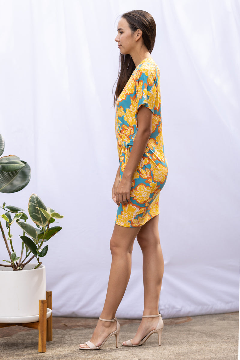 Diedre Wrap Dress (Golden Bloom)
