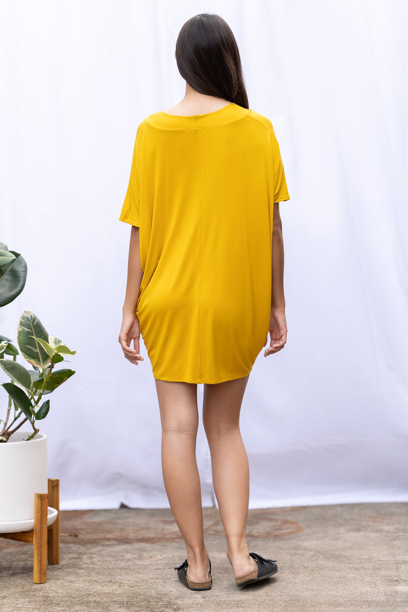 Jade Pleated Kaftan Dress (Dandelion)