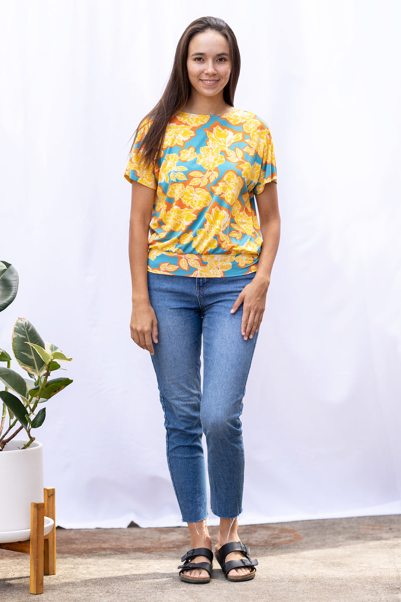 Luna Wrap Top (Golden Bloom)