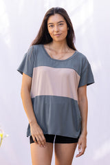 Austin Colorblock Tee (Storm/Cocoa)