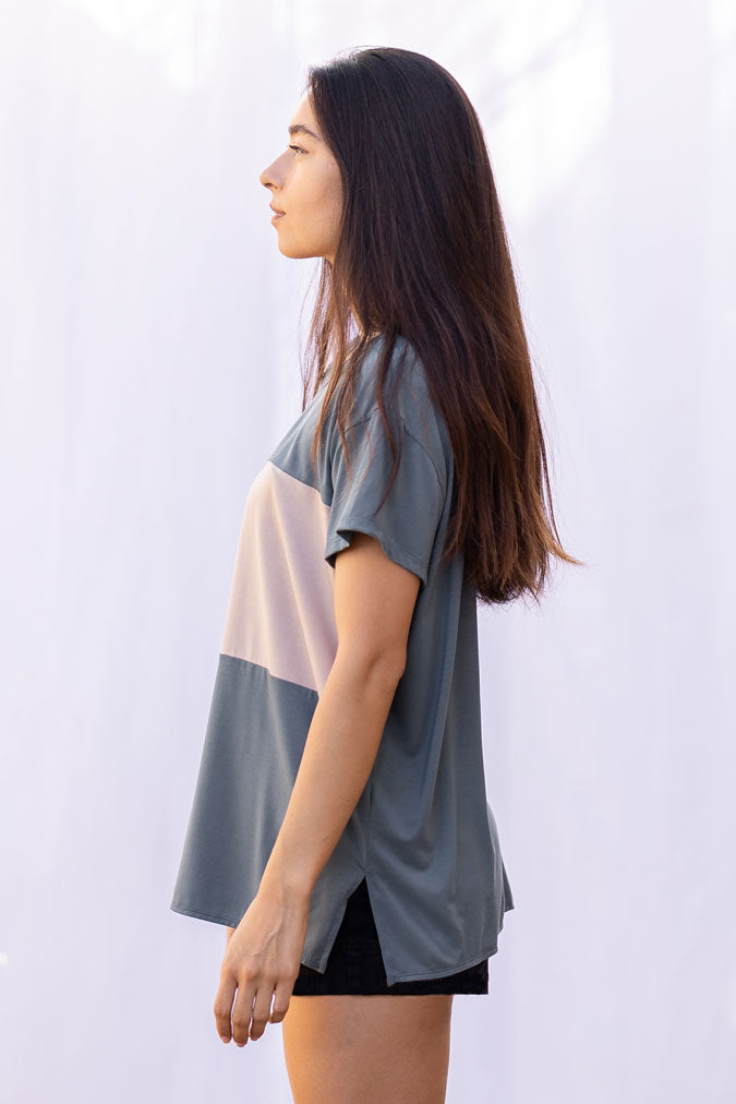 Austin Colorblock Tee (Storm/Cocoa)