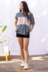 Austin Colorblock Tee (Storm/Cocoa)