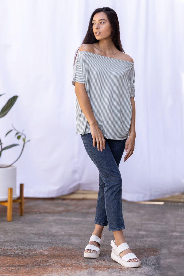 Brooke Top (Sage Stripe)