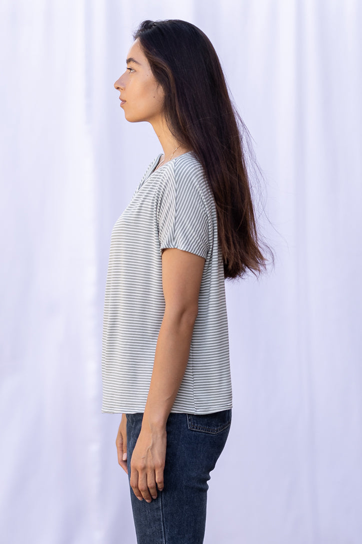Brooke Top (Sage Stripe)