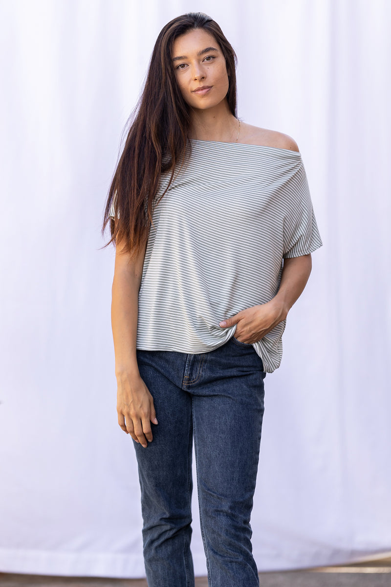 Brooke Top (Sage Stripe)