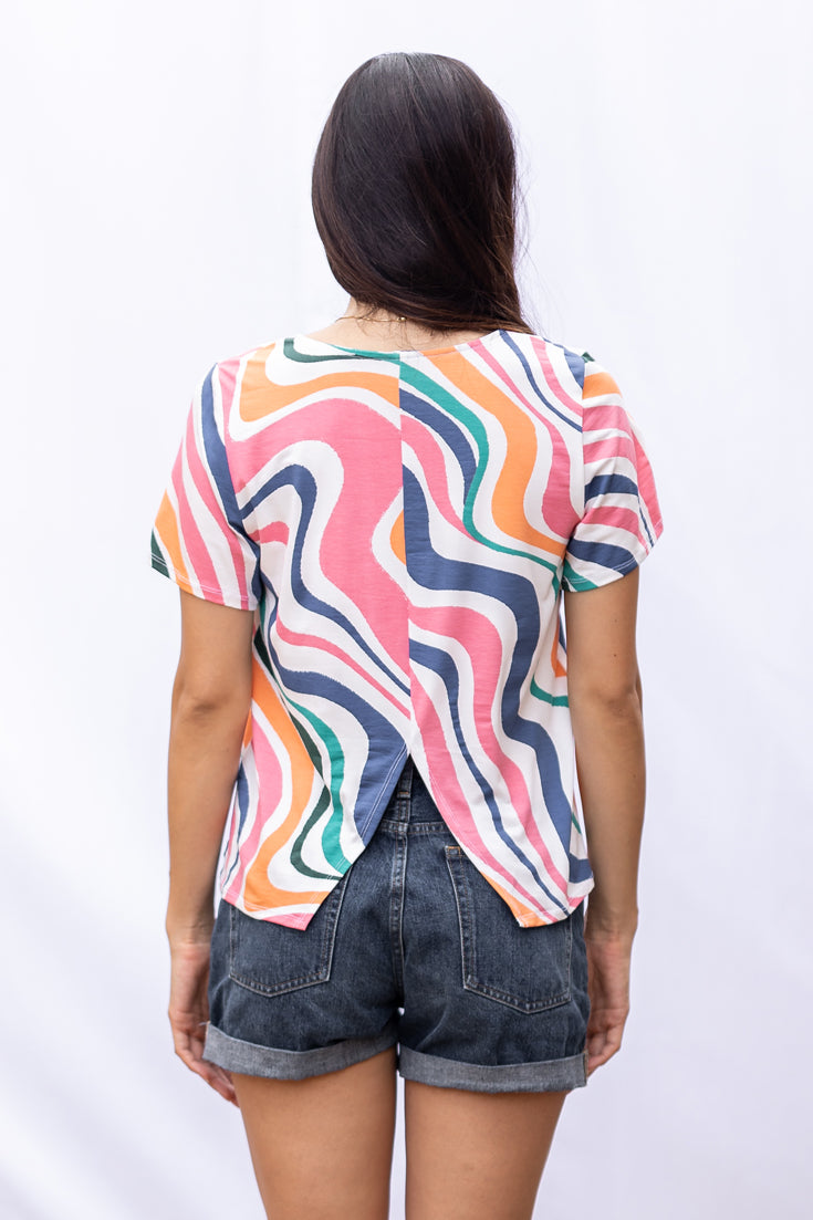Cora Tee (Retro Rainbow)