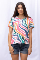 Cora Tee (Retro Rainbow)