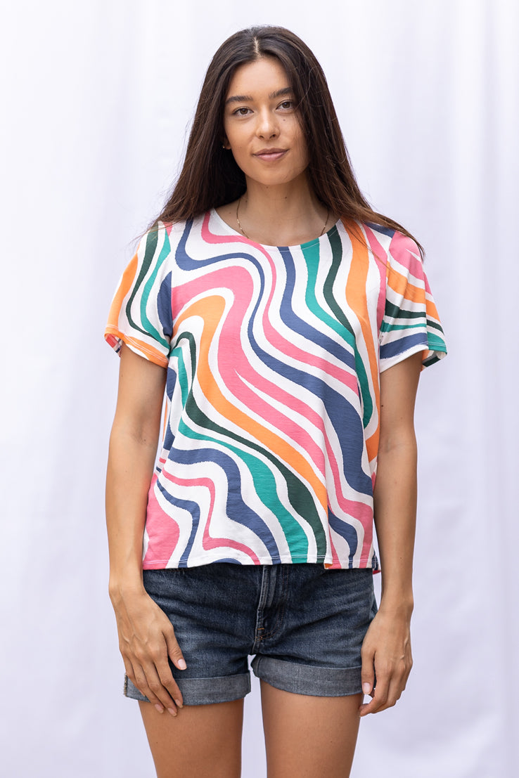 Cora Tee (Retro Rainbow)