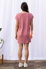 Dawn V-Neck Dress (Desert Rose)