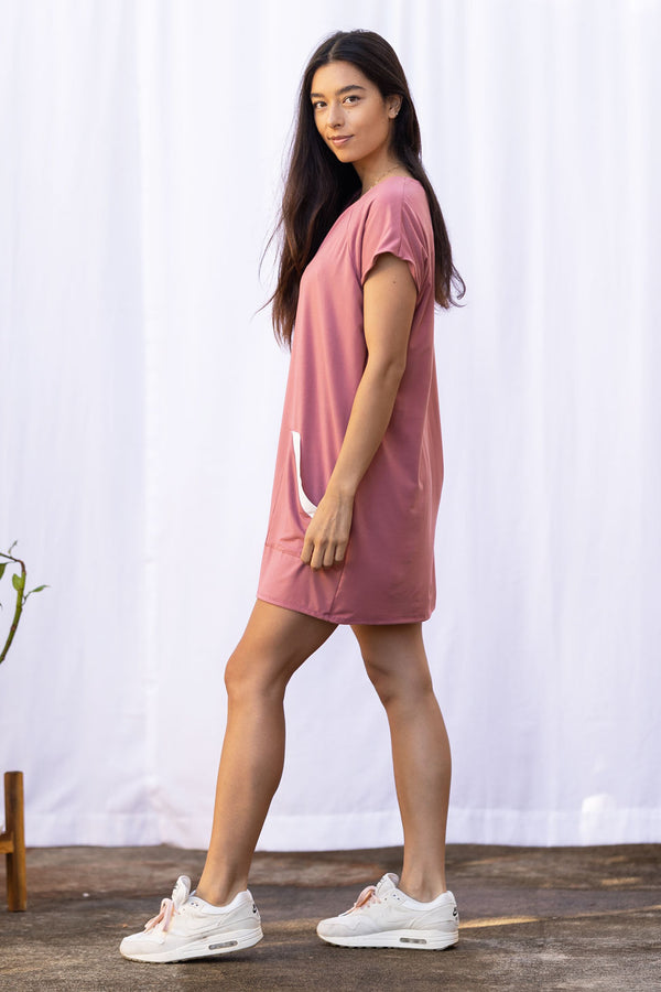 Dawn V-Neck Dress (Desert Rose)