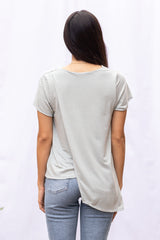Gemma Asymmetrical Tunic (Sage Stripe) - M